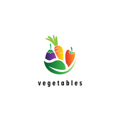 Vegetable logo icon vector illustration color design