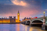 Fototapeta Big Ben - London city skyline with Big Ben and Houses of Parliament, cityscape in UK