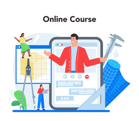 Fototapete - 3D modeling online service or platform. Digital drawing