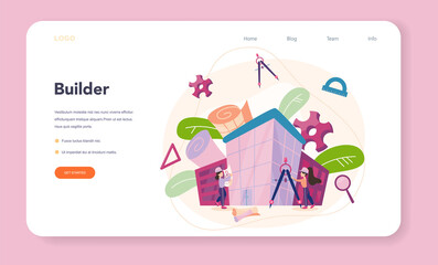 Fototapete - Architecture web banner or landing page. Idea of building project