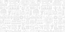Spring And Gardening Background. Seamless Pattern For Your Design
