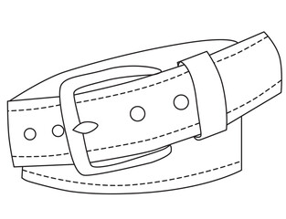 Sticker - contour, sketch belt on white background