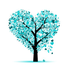 Canvas Print - Love tree. Valentines day card for your design