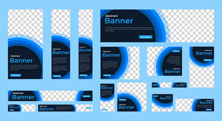 Poster - abstract banner design web template set, horizontal header web banner. modern red cover header backg