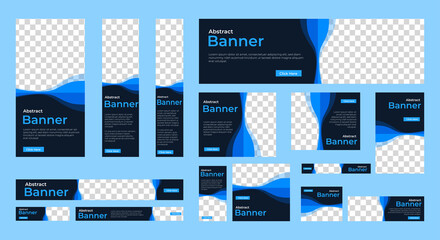 Poster - abstract banner design web template set, horizontal header web banner. modern red cover header backg