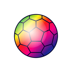 Wall Mural - Rainbow Soccer ball icon. Clipart image isolated on white background