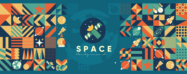 Wall Mural - space. cosmos. vector illustrations. abstract backgrounds, patterns on the theme of space. minimalis