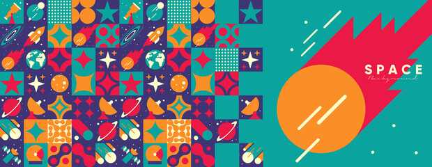 Wall Mural - space. cosmos. vector illustrations. abstract backgrounds, patterns on the theme of space. minimalis
