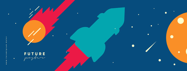 Wall Mural - space. cosmos. vector illustrations. simple flat illustrations about space and the science of the un