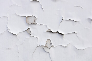 Wall Mural - concrete wall with white cracked paint