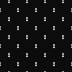 Poster - Double white rhombuses pattern. Black background in vector.