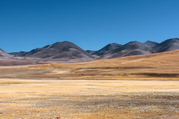 Wall Mural - Natural scenery of grasslands and mountains in the Tibetan plateau