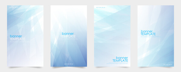 Poster - Set of corporate banner design template. Abstract modern blue gradient with geometric shape for concept of technology and business promotion. vector