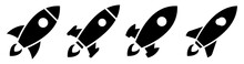 Rocket Simple Icon Set Vector