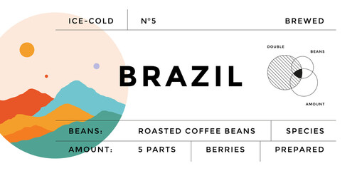 Wall Mural - label, minimalistic style. graphic and typography design