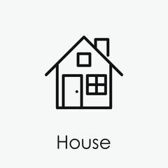Poster - House vector icon.  Editable stroke. Linear style sign for use on web design and mobile apps, logo. Symbol illustration. Pixel vector graphics - Vector