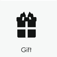 Poster - Gift vector icon.  Editable stroke. Linear style sign for use on web design and mobile apps, logo. Symbol illustration. Pixel vector graphics - Vector