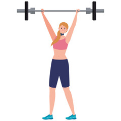 Wall Mural - woman weight lifting