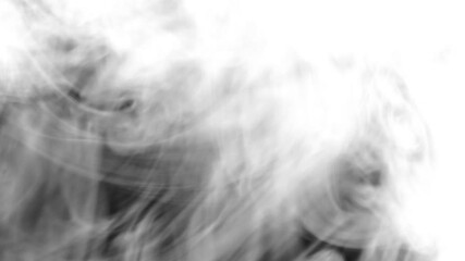 Wall Mural - Bright white smoke smoke on a black background slow motion. Start moving the cloud from bottom to top fast. The concept of transitions for video editing using the alpha channel.