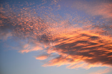 Wall Mural - texture of bright evening sky during sunset