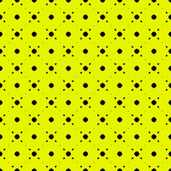 Poster - Yellow background and black pabbles seamless ornament.