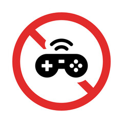 Poster - No computer game allowed sign and vector.