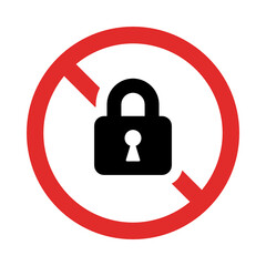 Wall Mural - Ban padlock sign icon vector illustration. 