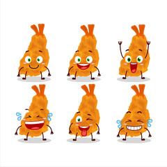 Sticker - Cartoon character of fried shrimp with smile expression