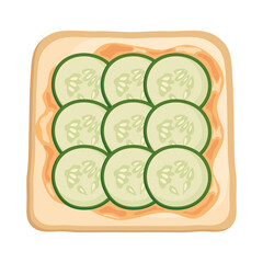 Canvas Print - cucumber toast illustration