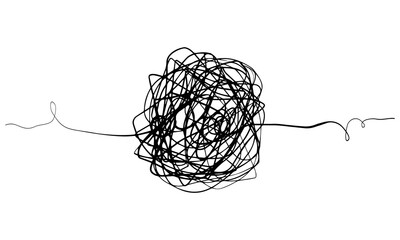 Poster - hand drawn scribble sketch circle object. Tangled grungy round scribble. isolated on white background. doodle vector illustration