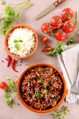 Poster - chili con carne and rice