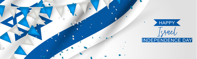 Wall Mural - israel independence day banner or site header. national holiday design template. israeli symbolics b