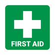 © kolonko - First aid icon symbol. Vector green cross safety medic treatment ambulance first aid help