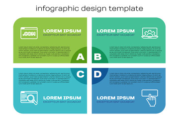 Set line UI or UX design, , Keyboard and Web development. Business infographic template. Vector