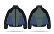Full Zip Nylon Track Jacket Design Fashion Flat Sketch Template