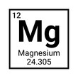 Magnesuim periodic element table symbol. Chemical science magnesium icon