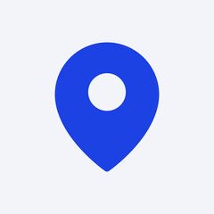 Poster - Location blue icon for social media app flat style