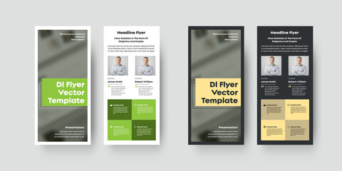 Poster - Vector dl flyer template with color geometric design