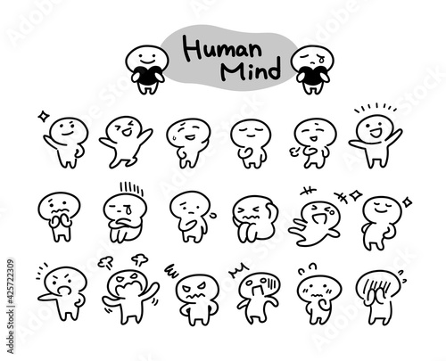 シンプルな 棒人間の メンタル 感情 イラスト Stock Vector Adobe Stock