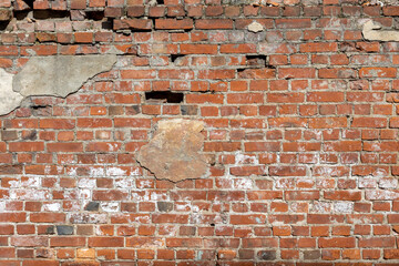 Poster - an old wall of red brick. background for design