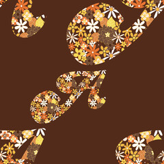 Poster - Retro A from alphabet seamless vector repeat pattern print background