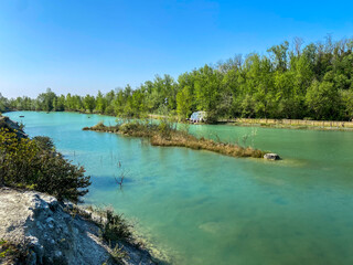 Canvas Print - Lac du parc de l'Ermitage Sainte-Catherine à Lormont, Gironde