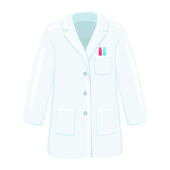 Lab Coat Emoji Icon Illustration. Science Laboratory Vector Symbol Emoticon Design Doodle Vector.