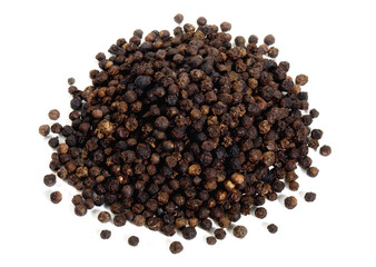 Wall Mural - Black Peppercorns on white Background Isolated