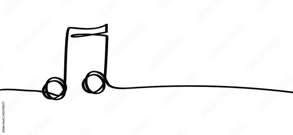 Fotorolgordijn Musical notes line symbol icon for staff ...