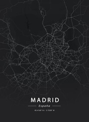 Wall Mural - Map of Madrid, Spain