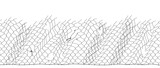 Fototapeta  - Black fisherman rope net vector seamless texture on white