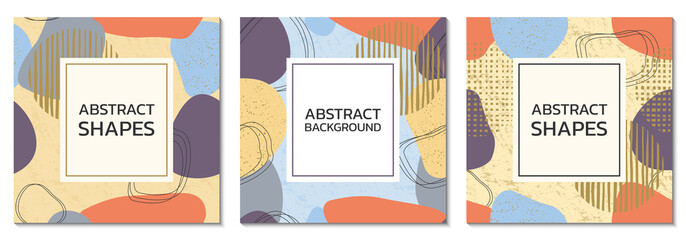 Sticker - abstract background set. modern design with seamless pattern and abstract shapes. trendy cover, post