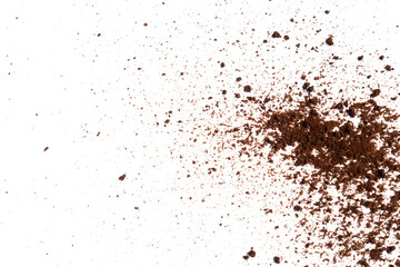 Wall Mural - Coffee or chocolate powder Instant coffee, pile of powdered isolated on white background