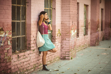 Young woman using mobile.